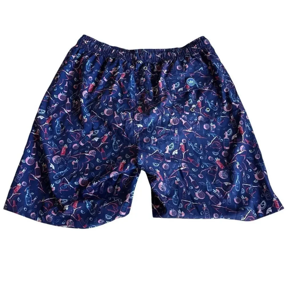 Peter Millar Seaside Mesh Liner Blue Shark Martini Swimtrunk Size M *EUC
